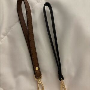 Michael Kors Brown and Black Wristlet Straps with Gold Hardware